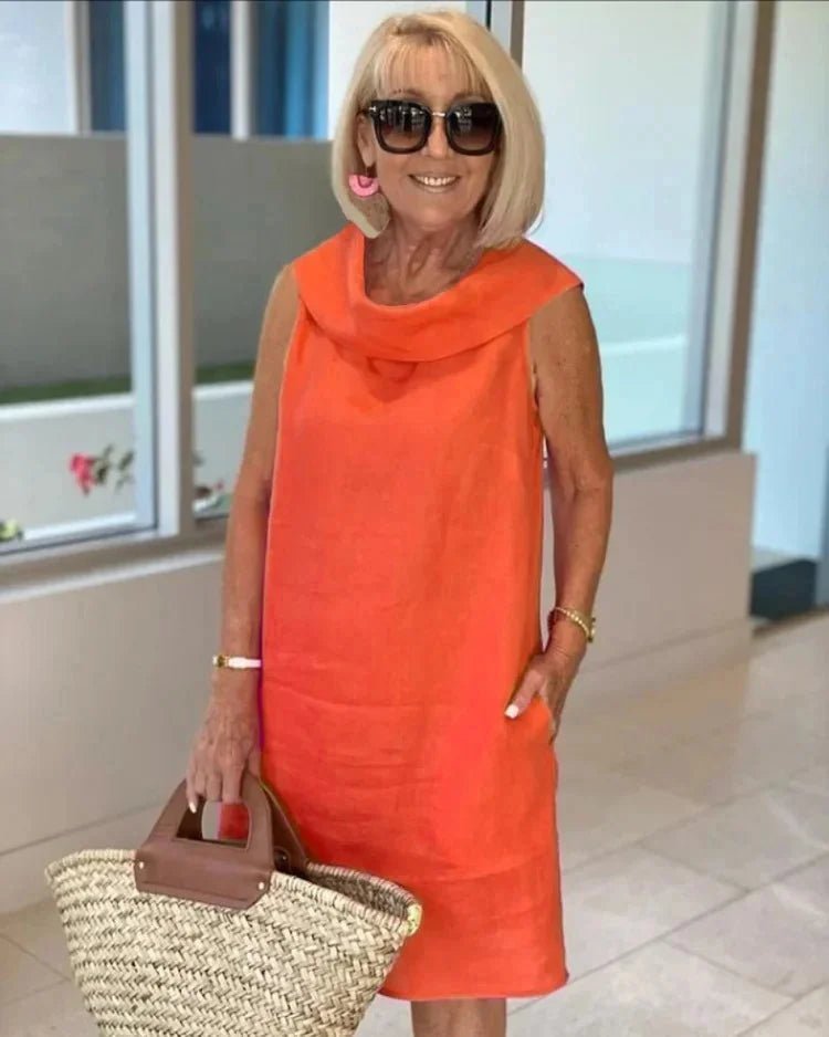 Helena | Sleeveless Shift Dress with Round Neck